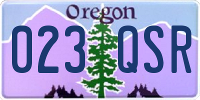 OR license plate 023QSR