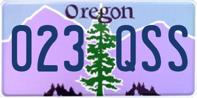 OR license plate 023QSS