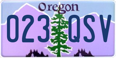 OR license plate 023QSV