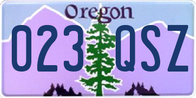 OR license plate 023QSZ