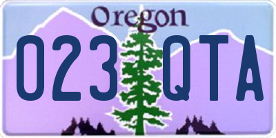 OR license plate 023QTA