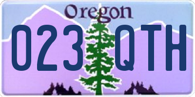 OR license plate 023QTH