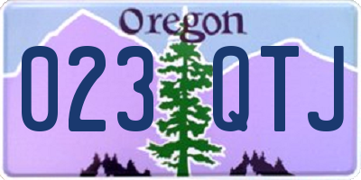 OR license plate 023QTJ