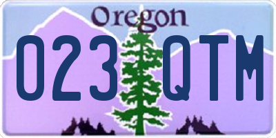 OR license plate 023QTM