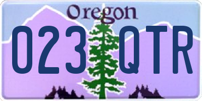 OR license plate 023QTR