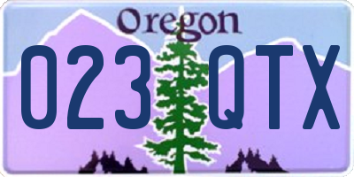 OR license plate 023QTX