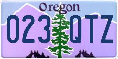 OR license plate 023QTZ