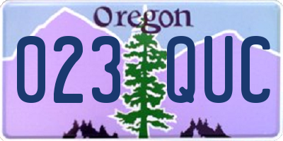 OR license plate 023QUC