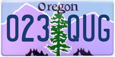 OR license plate 023QUG