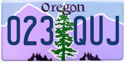 OR license plate 023QUJ