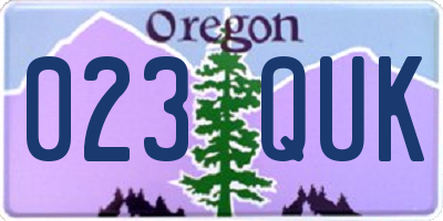 OR license plate 023QUK