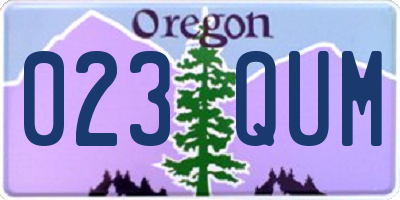 OR license plate 023QUM