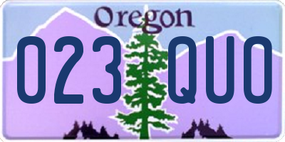 OR license plate 023QUO