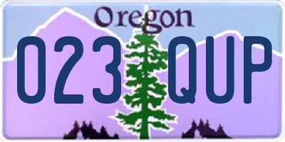 OR license plate 023QUP