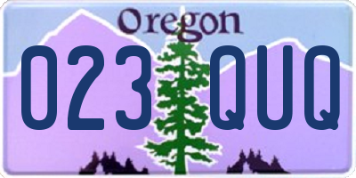 OR license plate 023QUQ