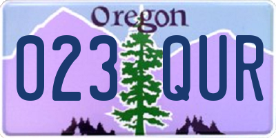 OR license plate 023QUR