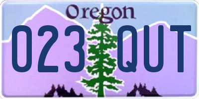 OR license plate 023QUT