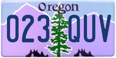 OR license plate 023QUV
