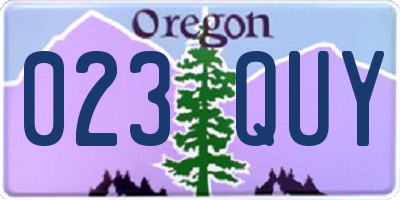 OR license plate 023QUY