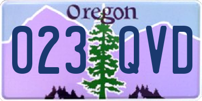 OR license plate 023QVD