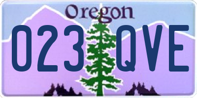 OR license plate 023QVE