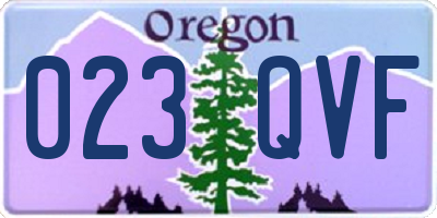 OR license plate 023QVF