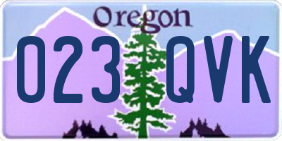 OR license plate 023QVK