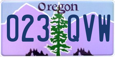 OR license plate 023QVW