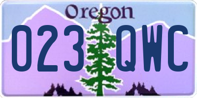 OR license plate 023QWC