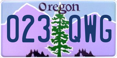 OR license plate 023QWG