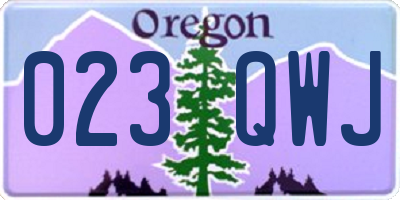 OR license plate 023QWJ
