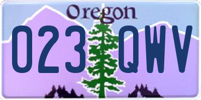 OR license plate 023QWV