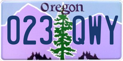 OR license plate 023QWY