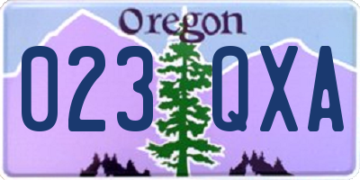 OR license plate 023QXA