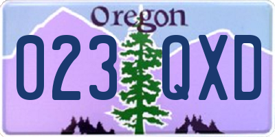OR license plate 023QXD