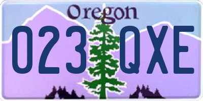 OR license plate 023QXE