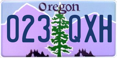 OR license plate 023QXH