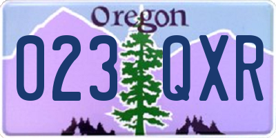 OR license plate 023QXR
