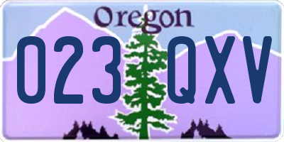 OR license plate 023QXV