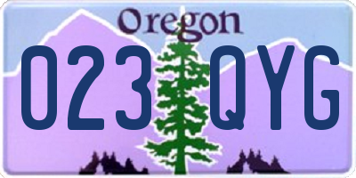 OR license plate 023QYG