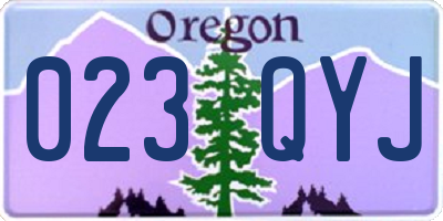 OR license plate 023QYJ