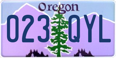 OR license plate 023QYL