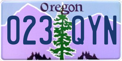 OR license plate 023QYN
