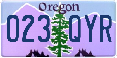 OR license plate 023QYR