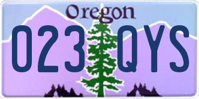 OR license plate 023QYS