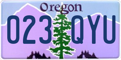 OR license plate 023QYU