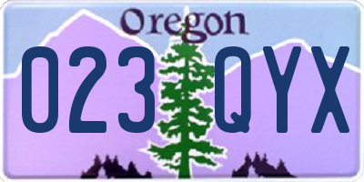 OR license plate 023QYX