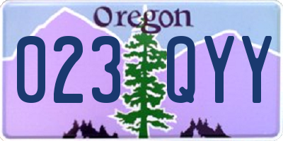 OR license plate 023QYY