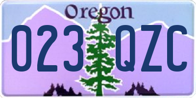 OR license plate 023QZC