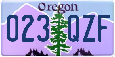 OR license plate 023QZF